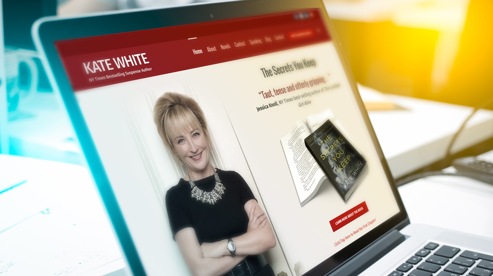 Novels website design for author Kate White by P.R. Inc.