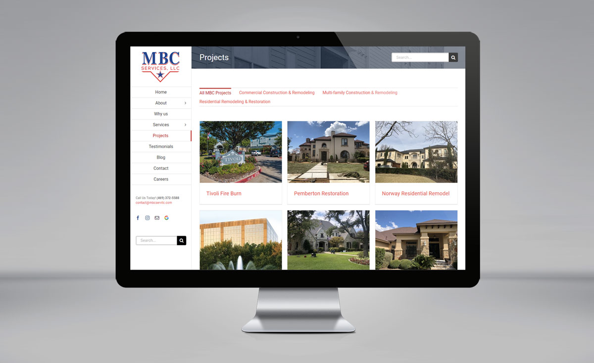 MBC Services website design